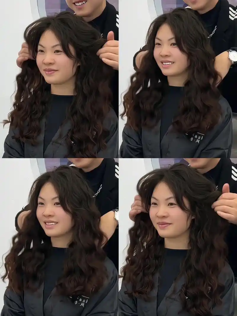 中长发羊毛卷烫发.蓬松显发量 头顶蓬松的羊毛卷发型 细软发质 - 抖音