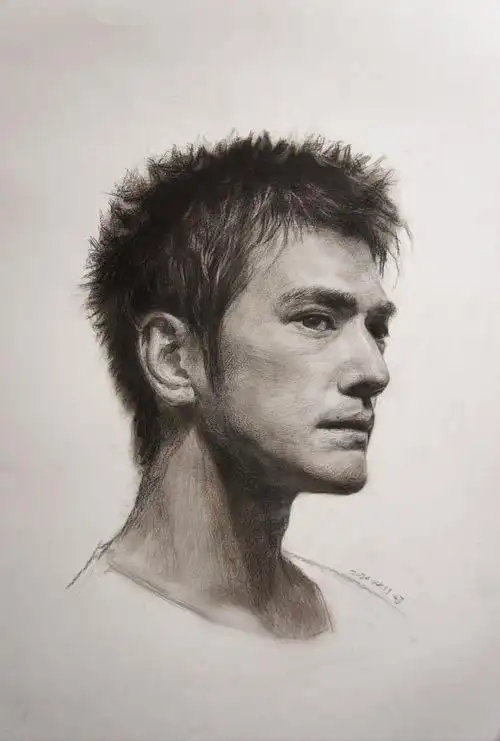 尼奥尼炭笔4小时完成96打开新页画画的小杰关注6素描新作brad pitt