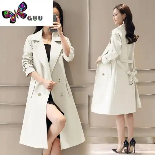 语娄中长款风衣外套女装2023年新款高端过膝今年流行大衣加厚外套