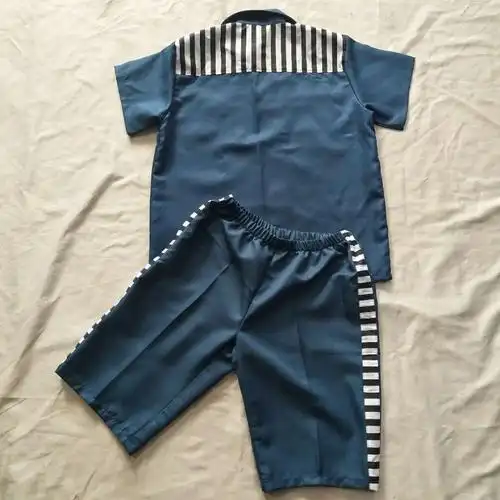 囚服长袖男女监狱囚犯衣表演舞台剧演出道具服装 兰灰