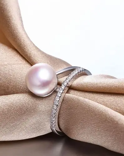 仙蒂瑞拉 气质淑女 8.5mm天然珍珠优雅戒指(附证书)