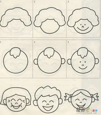 手工简笔画大单镇大单幼儿园校园文化建设展示58大班美术人物简笔画