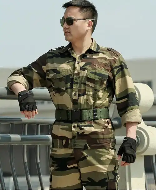 军装男套装特种兵春秋军工正品纯棉迷彩作战服耐磨长袖工作服军服