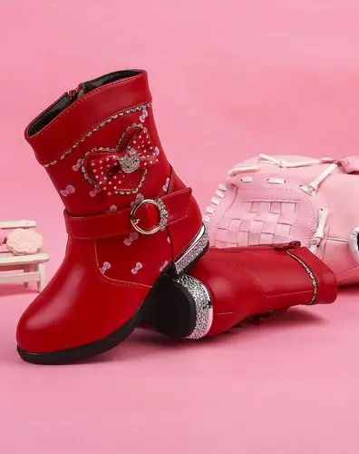 hello kitty公主鞋专场女童红色(26-30)冬季小童皮靴k64835360201