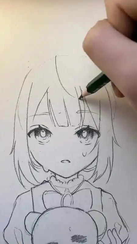 教程画画,临摹手绘二次元绘画过程-度小视