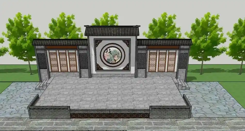 乡村舞台su素材##舞台#草图大师#设计师 - 抖音