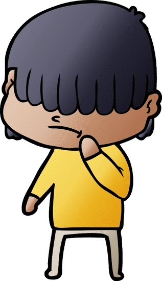 卡通男孩与凌乱的头发 cartoon boy with untidy hair