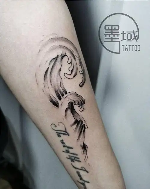 波浪纹身图片新传统纹身图案