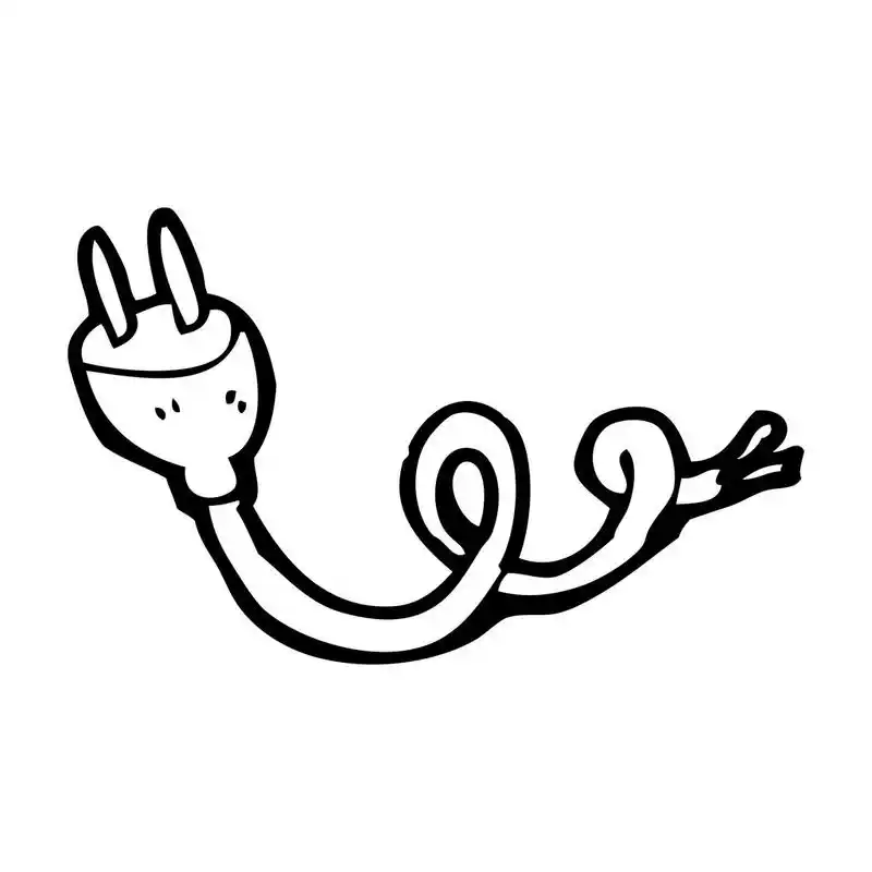 卡通电插头,向量,在白色背景上的卡通电器插头