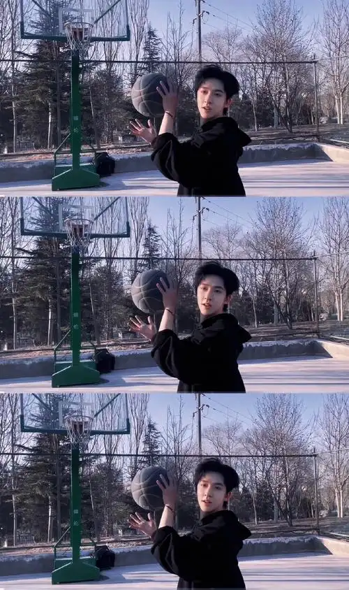 贺峻霖打篮球好帅##贺峻霖表演花样不进球