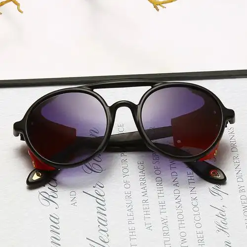 2020新款复古朋克风太阳眼镜圆框欧美风网红潮流墨镜金属镜腿眼镜