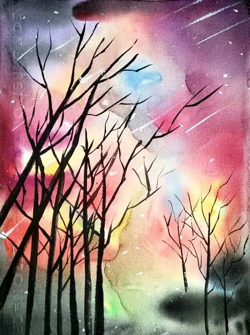 星空绘画,步骤简单,效果惊人