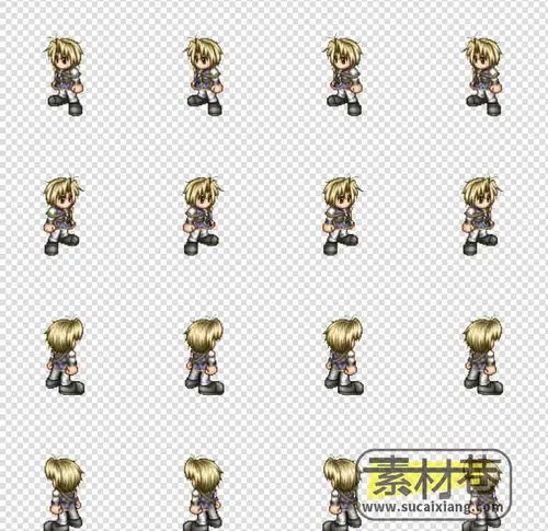 2d复古像素rpg游戏4方向人物角色行走图素材