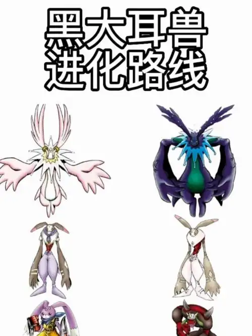 数码宝贝图鉴黑大耳兽进化路线