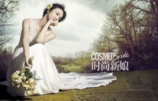 汤唯登新娘杂志封面造型清新妩媚图