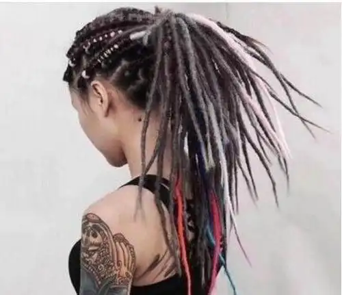 女生半头脏辫发型图片