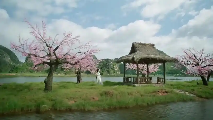 三生三世,十里桃花!人间仙境,十里桃林,剧中唯美画面,大气的场景截图.
