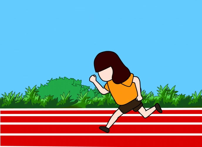 flash小女孩跑步