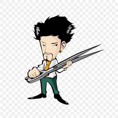 拿剪刀的理发师矢量