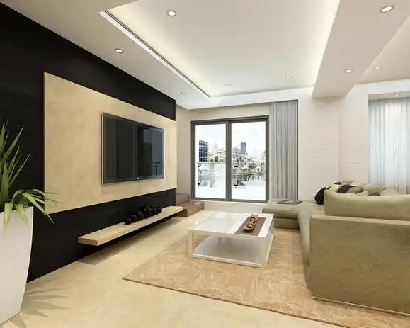 102㎡现代简约风格客厅电视背景墙装修效果图现代简约风格茶几图片