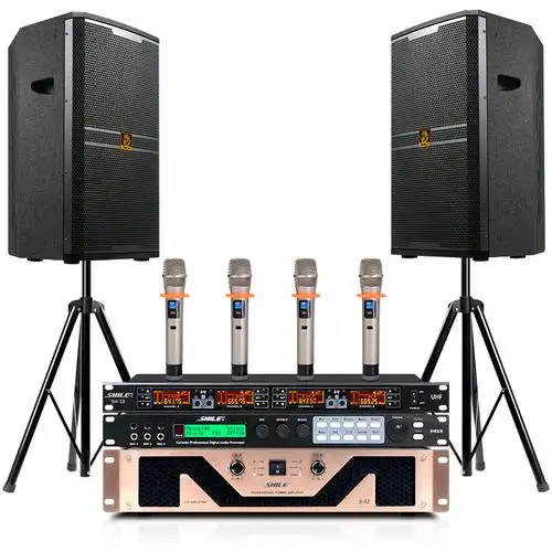 会议室音响系统 狮乐s62功放bm12音箱效果器大型户外舞台演出设备