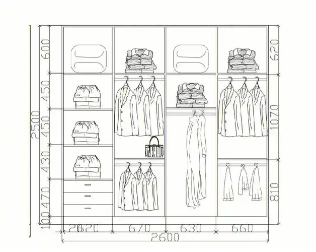 9款衣柜设计图纸附详细尺寸分享