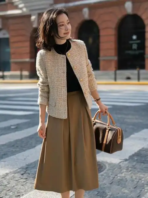 早春穿搭不求人一周不重样的小香风外套穿搭40岁时尚女神必备