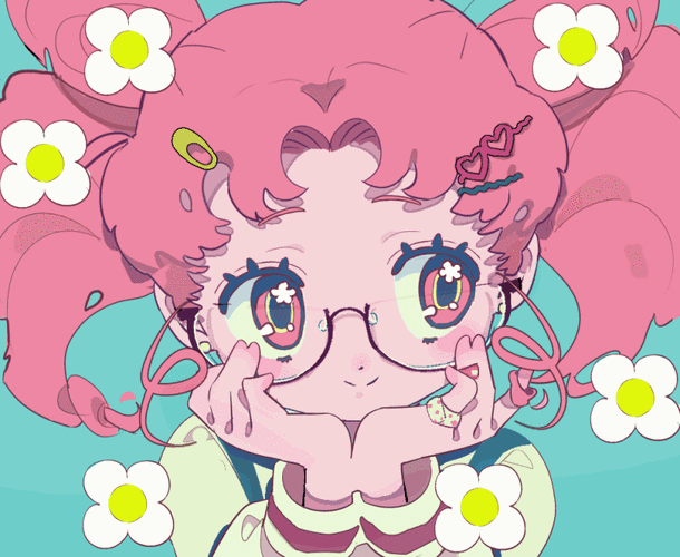 可爱的果汁软糖,整体的画风是很粉嫩嫩少女心的感觉,眨眼睛的动态效果