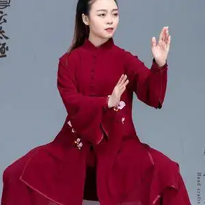 云太极 陈家沟手工制作太极拳服装武术练功表演服时尚比赛套装女