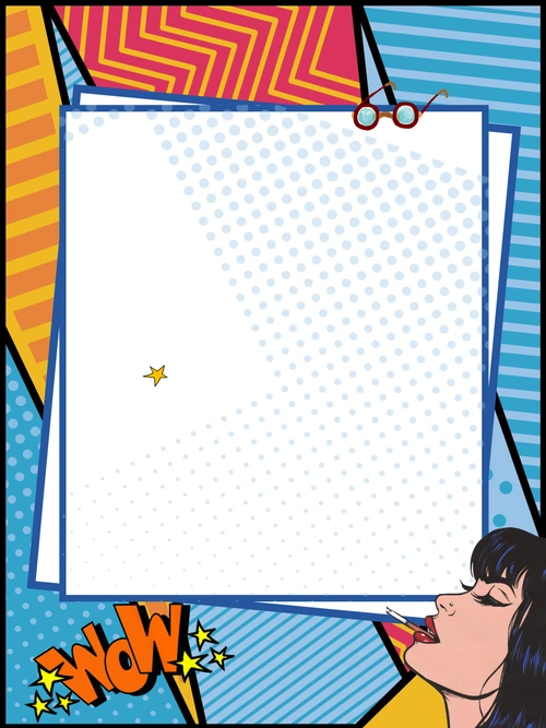 卡通手绘pop波普促销海报psd分层背景