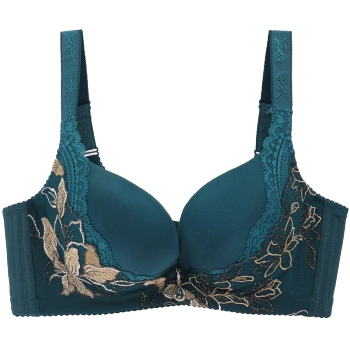 shcer/茜施尔内衣莱卡纤维刺绣光面中厚模杯聚拢调整型文胸s6703w 墨