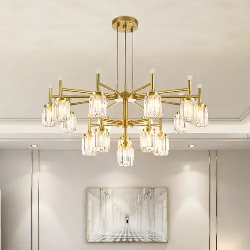 吊灯简约美式全铜水晶灯经典客厅餐厅灯具灯饰  nvc雷士奥空专卖店