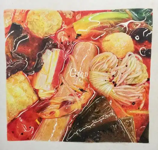 彩铅美食之麻辣烫