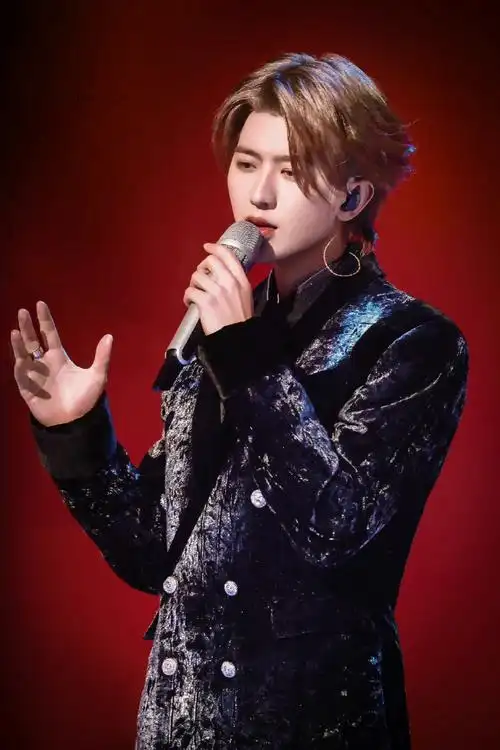 蔡徐坤丝绒西装造型舞台剧照