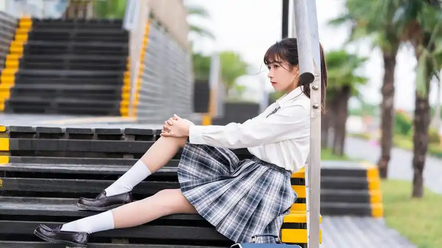 元气jk美女日系校园风甜美写真,日韩-美女图片