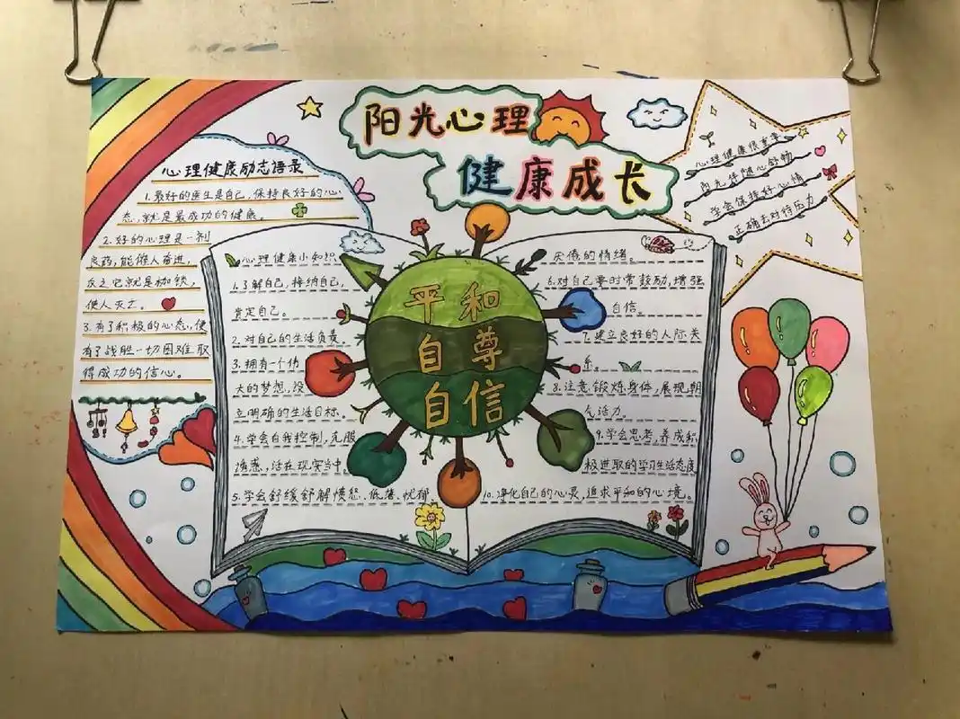 儿童阳光心理健康成长主题手抄报