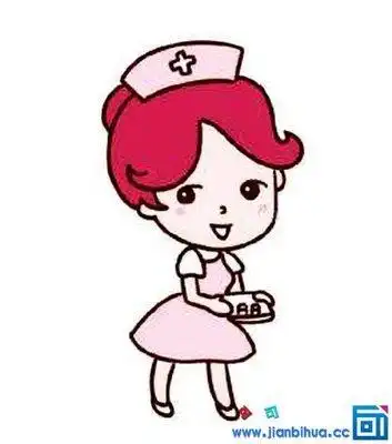 护士帽子简笔画彩色