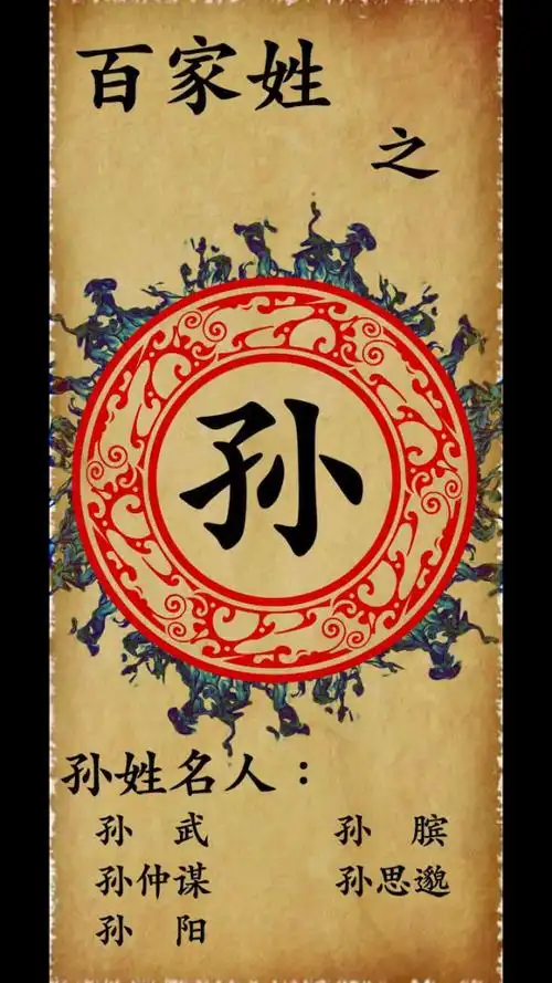 孙姓起源,霸气的男孩名字,柔美的女孩名