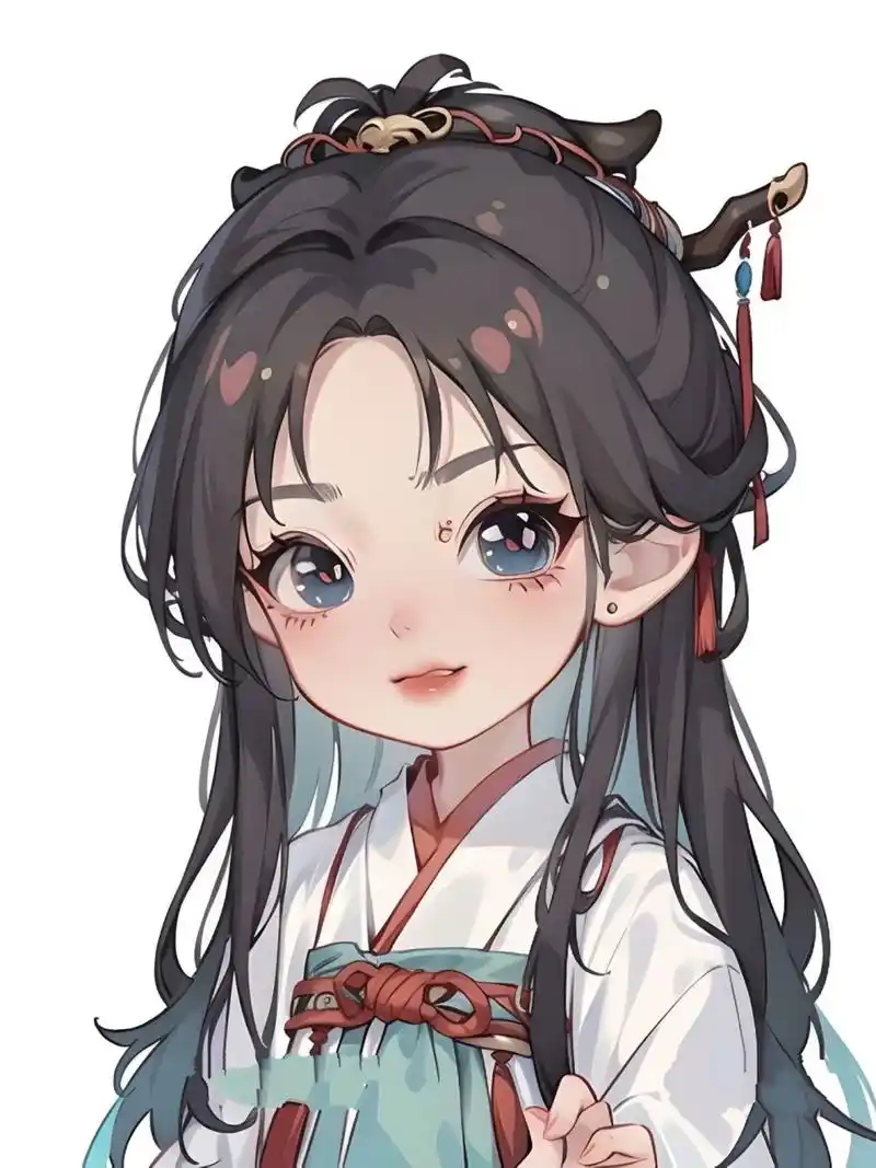 绘画素材 | q版古风少女动漫