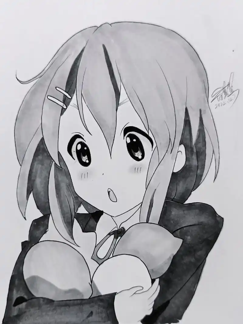 手绘 #画画 #日常瞎画 #轻音少女 #动漫人物绘画  - 抖音