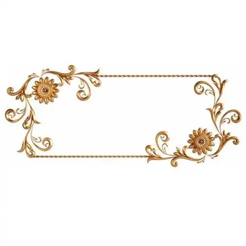 3d立体金色欧式花纹边框8839601免抠图片素材 边框纹理-第1张