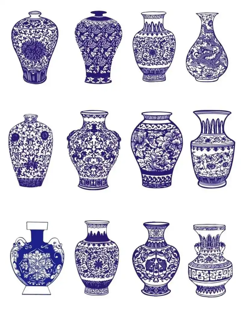 中国传统纹饰,青花瓷瓶 【鉴赏推荐】 中国传统纹饰,青花比瓷瓶 瓷器