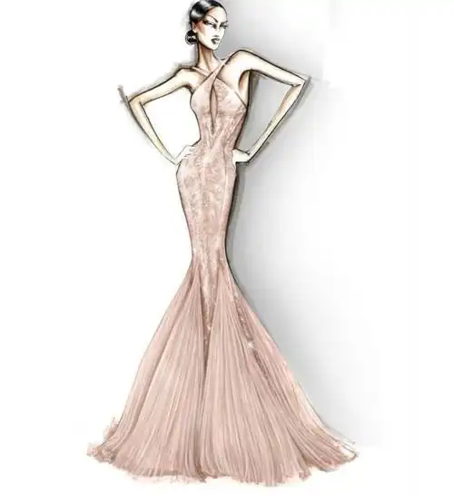 晚礼服手稿-婚纱礼服设计-服装设计