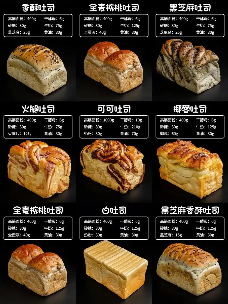 吐司万能配方公式9215只需这篇全部搞定75.