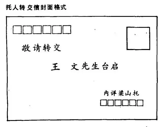转交信封面格式(横信)怎么写