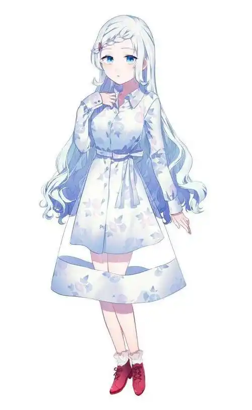 可爱,迷人,动漫少女全身像