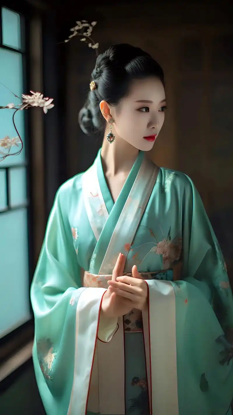 当汉服遇上青色, 就是那春天遇着春雨,珠联璧合,清新脱俗!#国风古韵