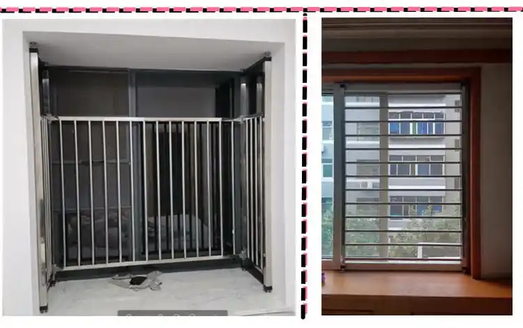 阳台栏杆安全护拦免打孔儿童防护栏窗户不锈钢防盗窗网室内飘窗用自装