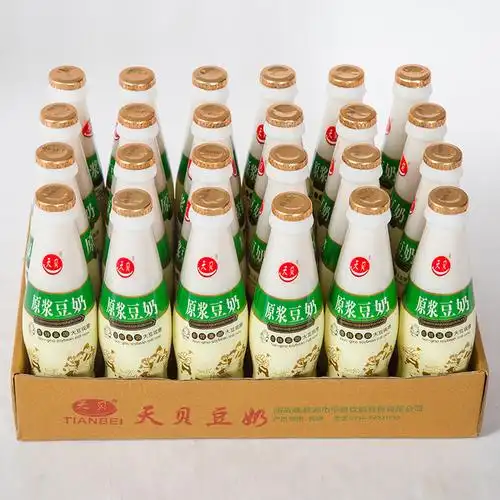 天贝豆奶320ml瓶装原味常温豆奶饮料厂家鲜磨豆奶植物蛋白饮料