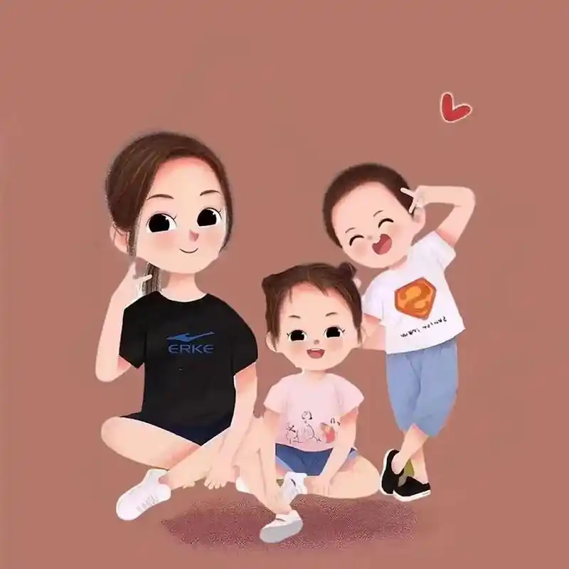 宝爸宝妈情侣头像  一家四口口儿女双全(兄妹)版 (喜欢的留 - 抖音
